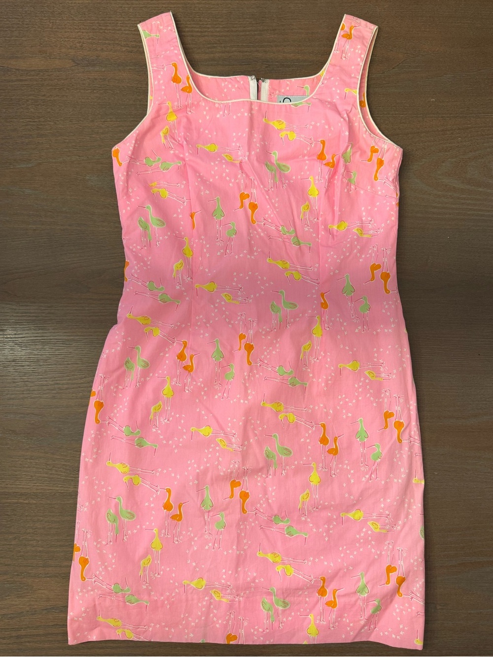 Lilly Pulitzer Vintage Bird Pattern Apron Dress Pink Size 2